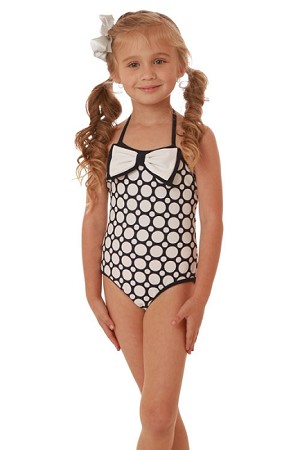 Kids Ombre Swimsuit #1 - Baby Girl Teens Bathing Suit Two Tone Solid Color  Black